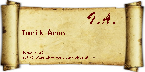 Imrik Áron névjegykártya